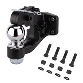 ANGCOSY front view of pintle hook and hitch ball showing robust build and reliability