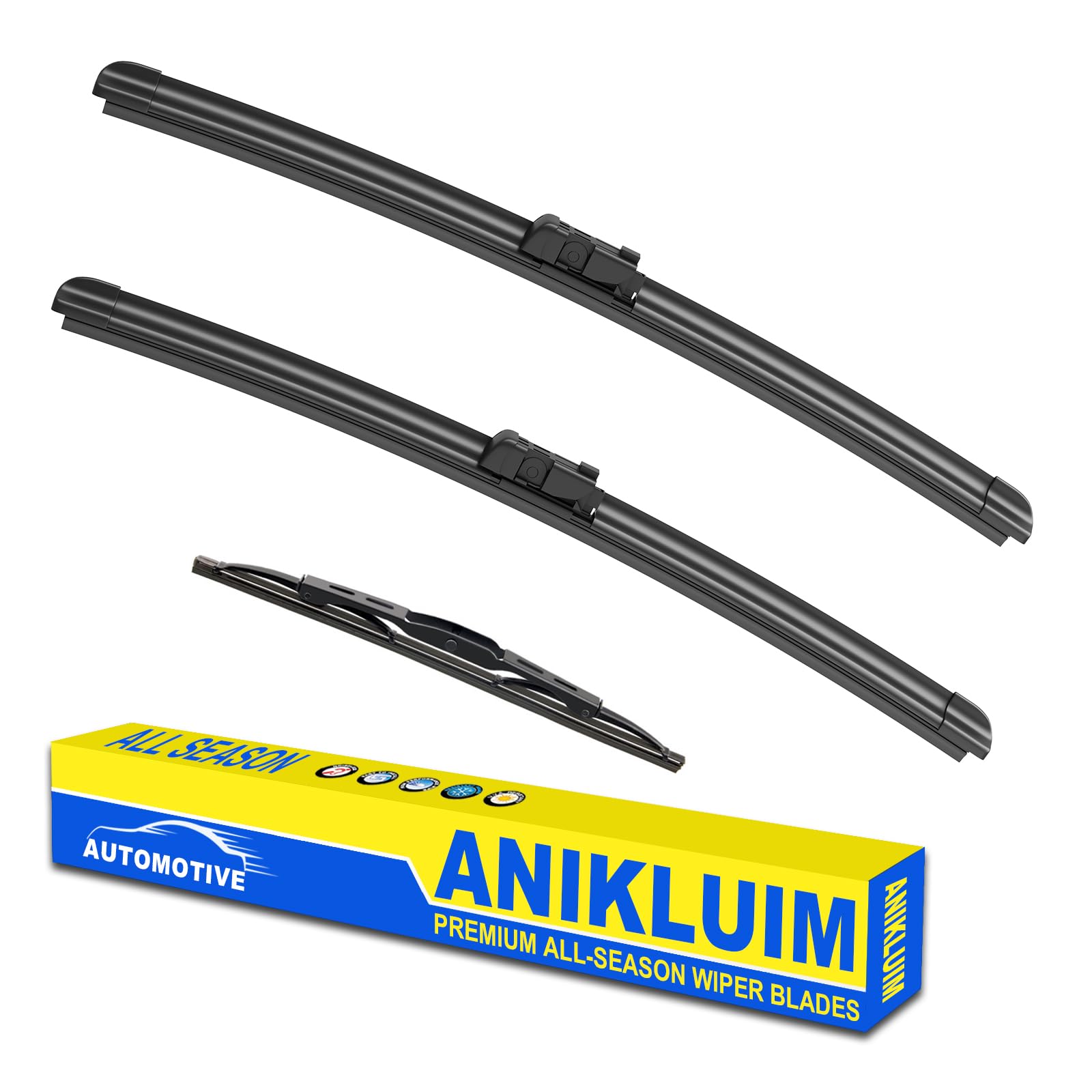 ANIKLUIM front packaging showing 24, 21 and 13 inch blades and kit benefits