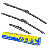 ANIKLUIM front packaging showing full 3-piece wiper set and clear fit information