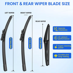 ANIKLUIM 23, 21, 10 inch blades laid out for accurate size comparison