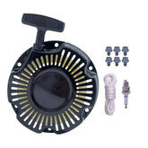 Aniro Moto front view of recoil starter showing mounting holes and easy swap benefits