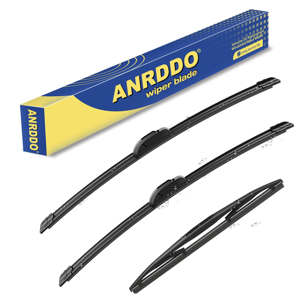 ANRDDO wiper set front packaging showing included blades and fitment benefits
