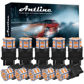 Antline front view of 10-pack amber LED bulbs showing packaging and quantity