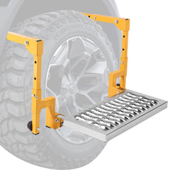 Aoiaute front view folded step showing compact storage benefit