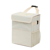 AOKJOY front view beige car trash can showing tidy design and quick access