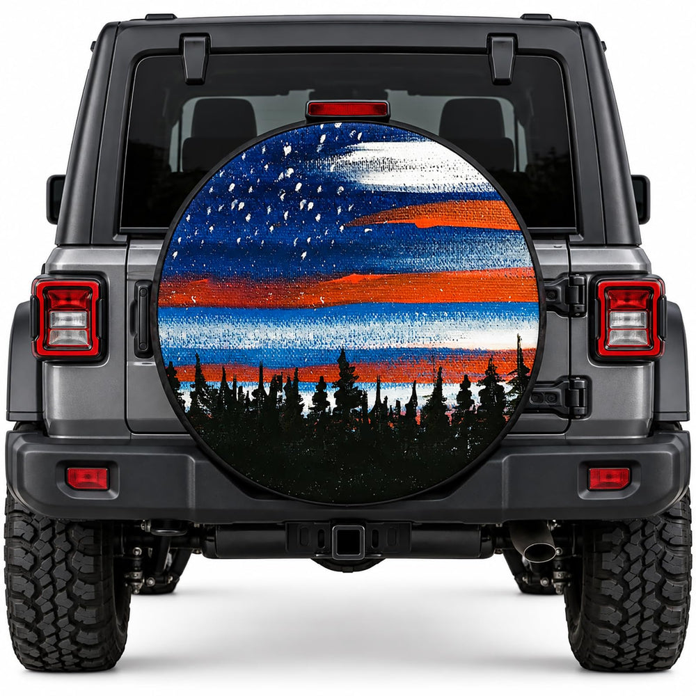 Aomacsi front view of spare tire cover showing fit and protection benefit