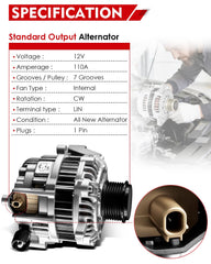 AOTPAT alternator pulley close-up showing S7 pulley and smooth rotation benefit