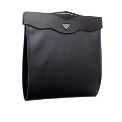 aowis black leather trash bag front view shows sleek design and organized cabin benefit