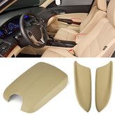 APESER front door armrest covers packaging showing new beige set and benefit of refreshed interior