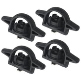APPERFiT front view of four black bed cleat anchors showing OEM fit and clean finish