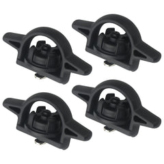 APPERFiT front view of four black bed cleat anchors showing OEM fit and clean finish