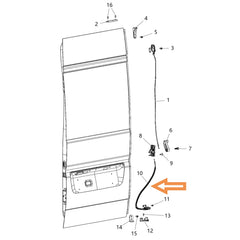 APPERFiT latch installed on ProMaster rear door illustrating correct alignment