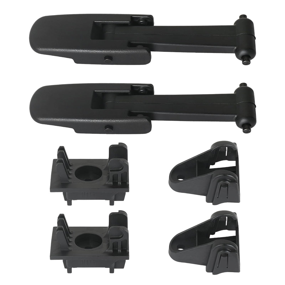 APPERFiT front-view of hood latch kit showing all included parts and fitment benefits