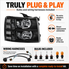 APSVE wiring harness and bulbs included for fast plug-and-play installation
