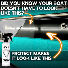 AquaClean PROTECT close-up water beading demonstrating hydrophobic finish