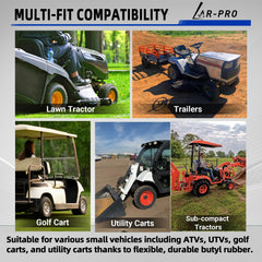 AR-PRO installed on lawn tractor wheel demonstrating reliable fit and performance