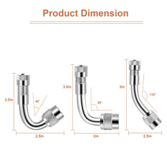 Aracey brass angled adaptors grouped, flexible access in tight spaces