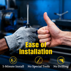 ARANA ball-socket end mounted on bracket demonstrating easy snap-on installation benefit