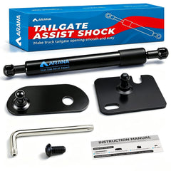 ARANA front view of tailgate assist kit showing components and fit benefit