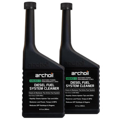 Archoil bottle front packaging showing two‑pack and dosing benefit