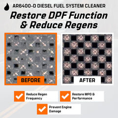 Archoil before and after injector spray comparison showing restored atomization