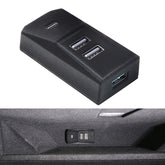 Arcoche front view in glove box showing factory-like fit and extra ports
