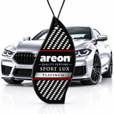 AREON Sport Lux PLATINUM front packaging showing pack of 12 and freshness benefit