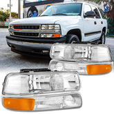 Aresparts front view headlight assembly showing chrome finish and clear lens for accurate styling