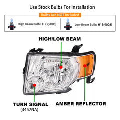 Rear view of Aresparts passenger headlight showing factory connectors for plug-and-play fit