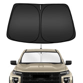 ARISMOTOR front view showing custom-cut fit for GMC Canyon windshield and easy placement