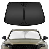 ARISMOTOR front view installed on Mazda CX-50 blocks sun and keeps cabin cool