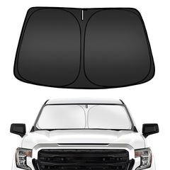 ARISMOTOR front view installed on Silverado windshield reduces cabin heat