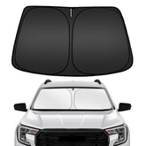 ARISMOTOR front view showing full windshield coverage and quick protection