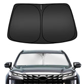 ARISMOTOR front view of shade on Hyun-dai Palisade showing full windshield coverage