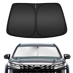 ARISMOTOR front view of shade on Hyun-dai Palisade showing full windshield coverage