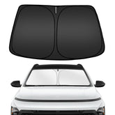 ARISMOTOR front view of windshield shade showing full coverage and neat fit