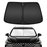 ARISMOTOR front view sunshade fitted to windshield showing full coverage and protection