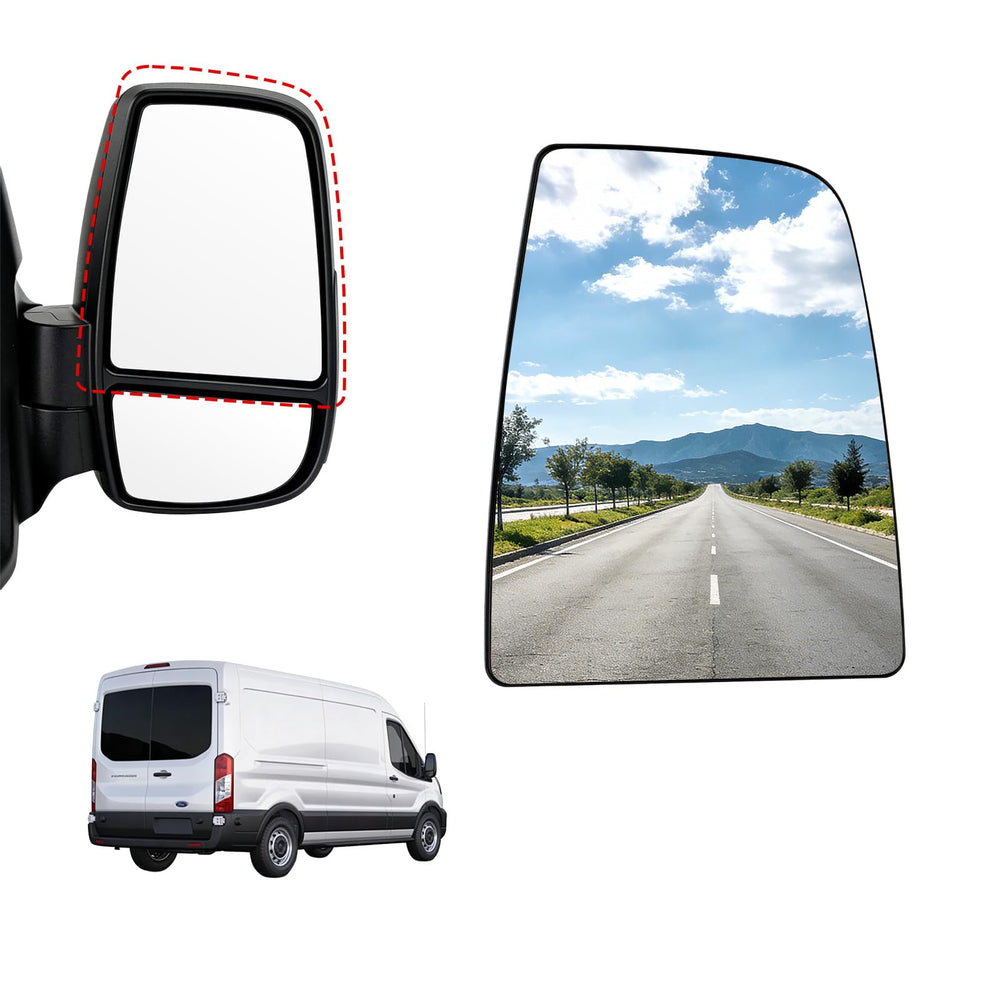 Aritoxy front view of right upper mirror glass showing exact fit and clarity