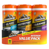 Armor All front packaging showing three 30-count canisters for quick cleaning