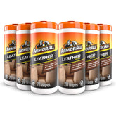 Armor All front tub of leather wipes showing label and count for easy storage and use