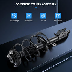 ASAPE strut close-up of damper and coil spring highlighting durable construction and improved shock control