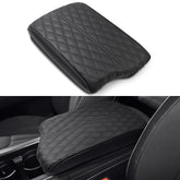 Asgohme front view of center console cover showing neat OEM fit and protection