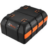 Asinking front view on car roof showing secure cargo and more luggage space