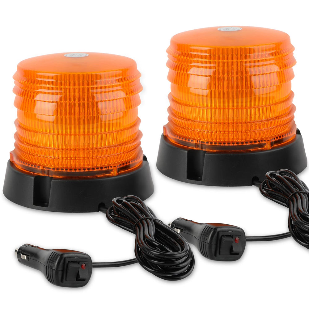 ASPL pair front view on vehicle roof showing bright amber beacon