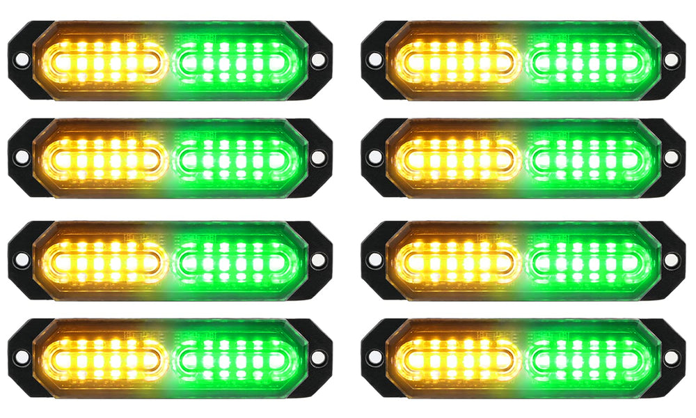ASPL front view slim strobe pack showing bright LEDs and compact profile benefit visibility