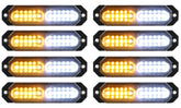 ASPL front view of eight ultra-slim strobes showing compact kit and bright warning capability