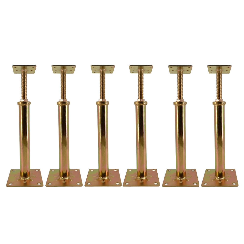ASTAMOTOR front view of six galvanized jacks showing compact set and benefit stability