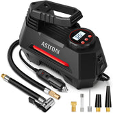 AstroAI AIRUN H front view showing compact red housing and carry-ready benefit