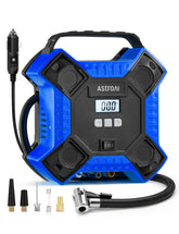AstroAI front view showing compact inflator and benefits of portability