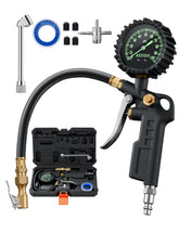 AstroAI front view of gauge inflator showing controls and hose, quick adjustments benefit